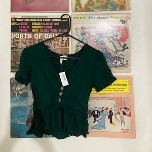 Green peasant shirt